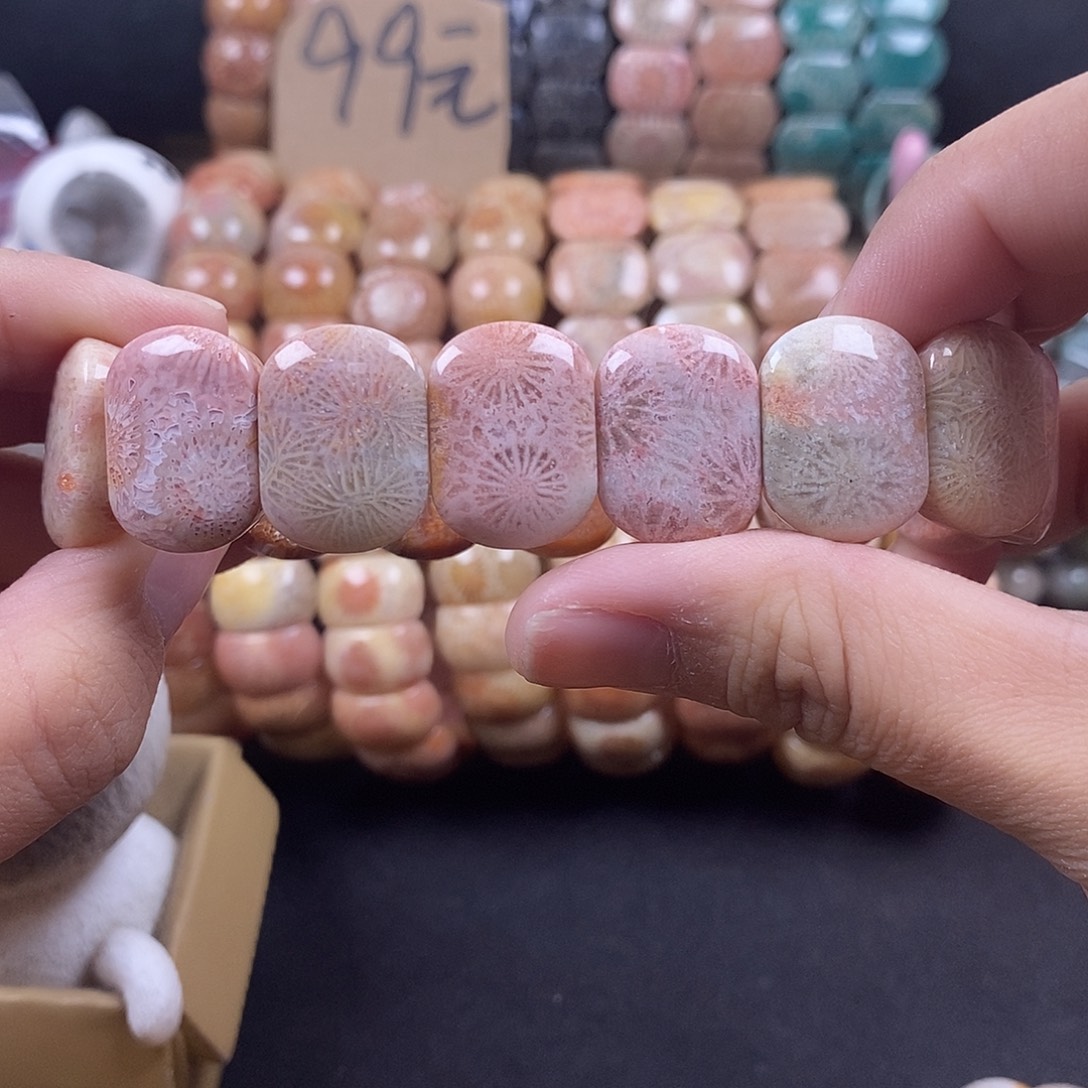 硅化珊瑚（珊瑚玉）未镶嵌手牌 上新19