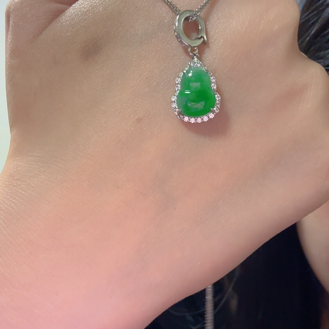翡翠银S925镶嵌吊坠(不含链)吊坠