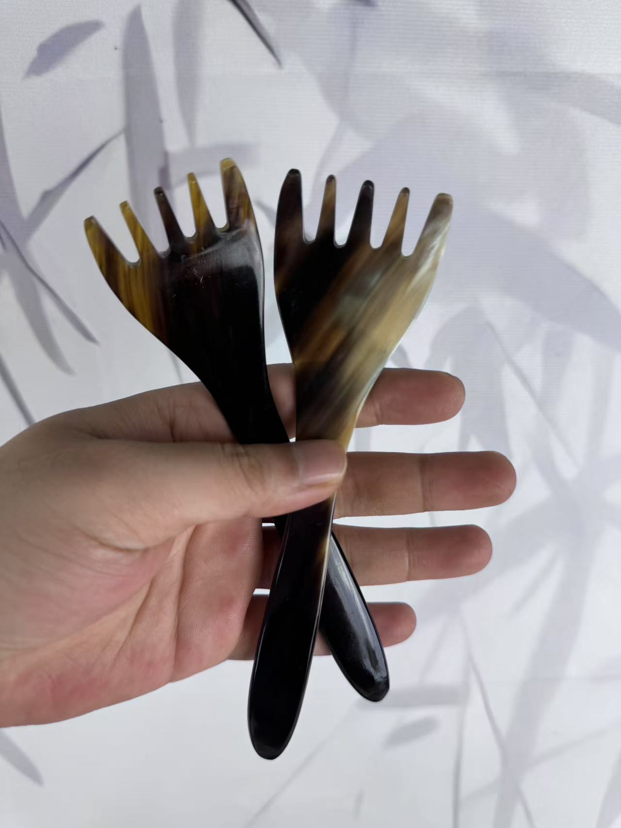 按摩器按摩梳按摩板五齿疏通梳子刮痧通用牛角耙耙