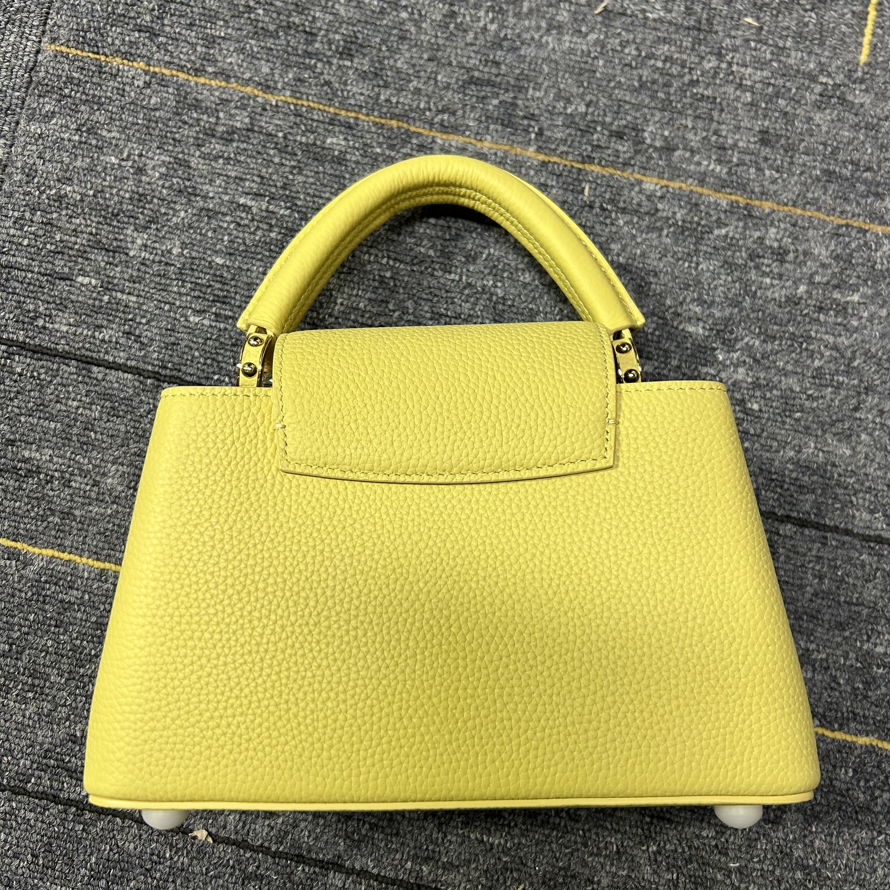 2025新款真皮女包黄色黄盖小