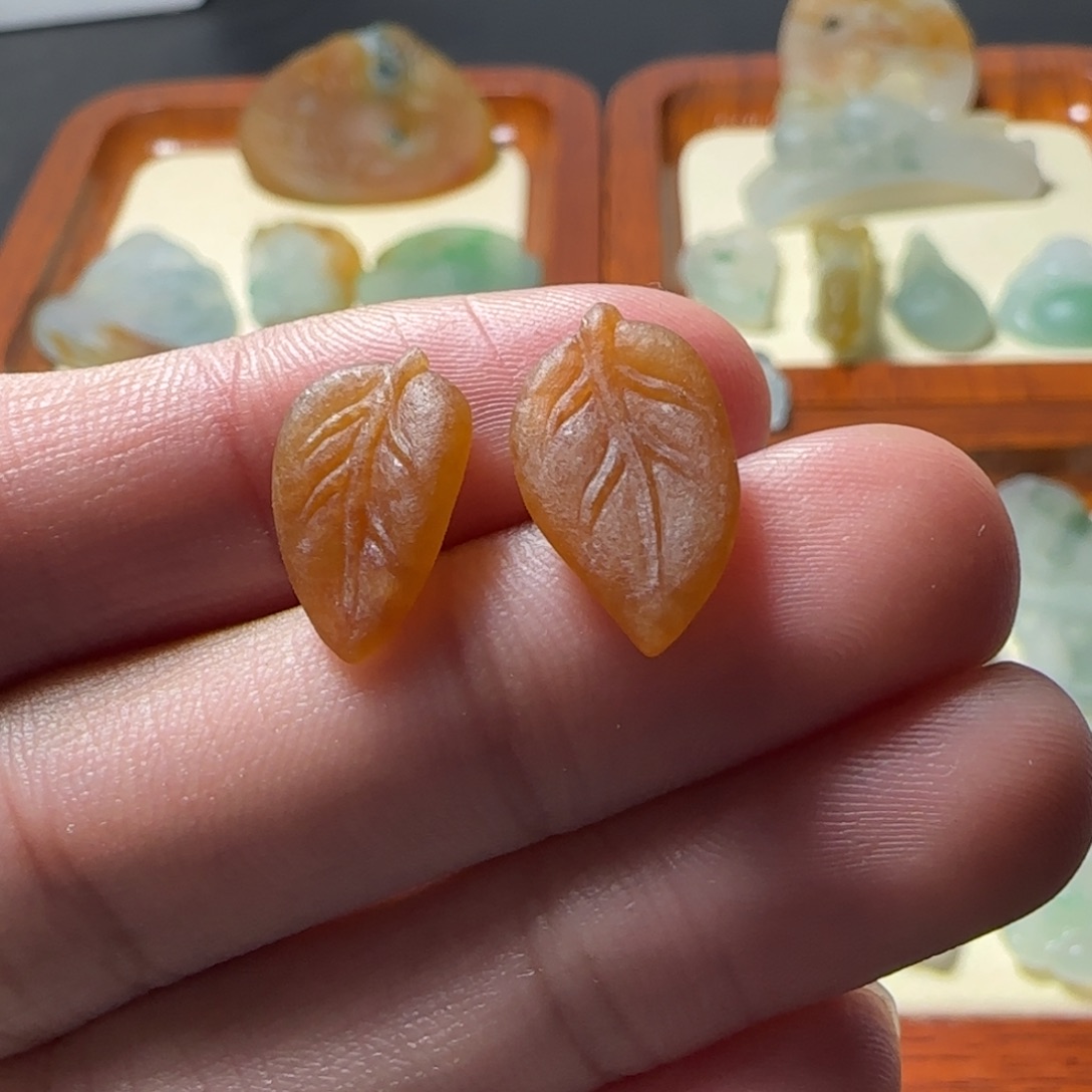 定制翡翠未镶嵌叶子