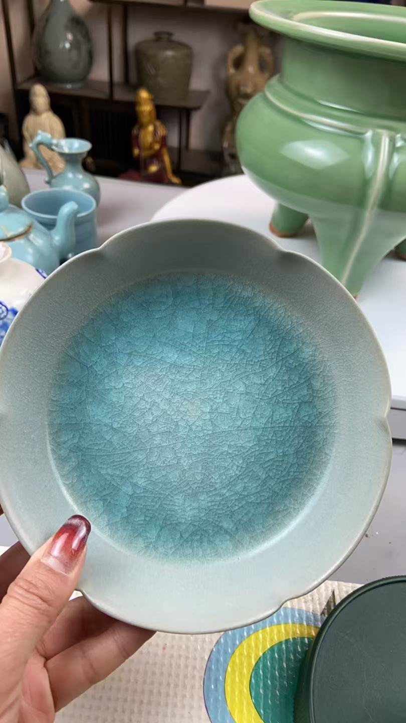 汝窑天青釉盘洗碟洗