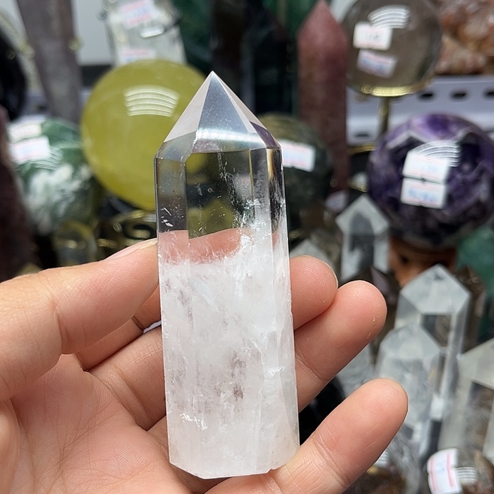 未镶嵌珠宝半成品水晶103克白水晶柱
