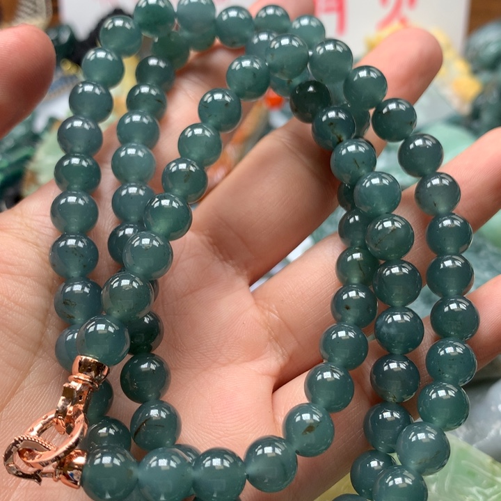 翡翠颈饰未镶嵌保真天然A货翡翠