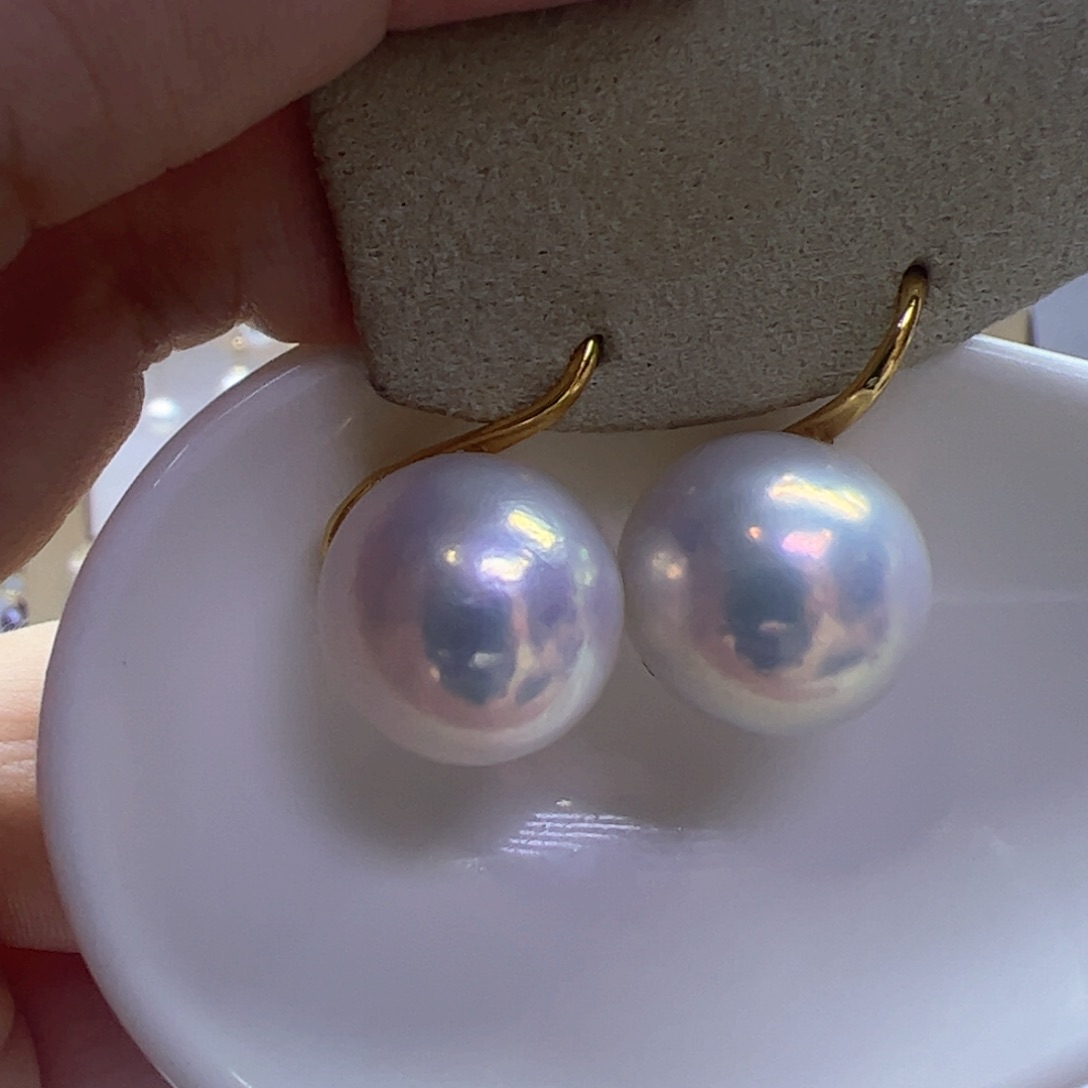 淡水珍珠耳饰银S925镶嵌