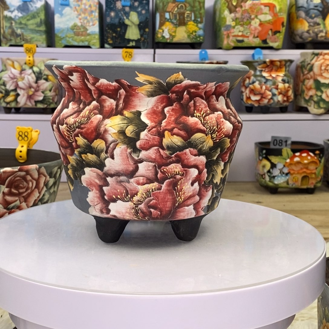 手绘多肉花盆微瑕款
