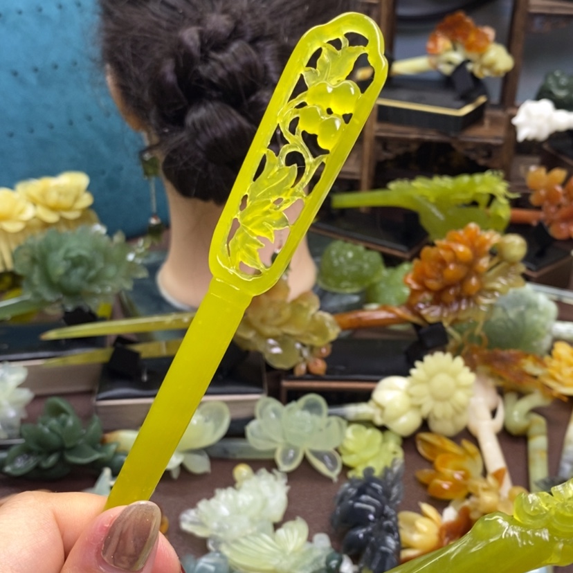 【闪购商品】岫玉发簪发簪发簪盘发未镶嵌晓*