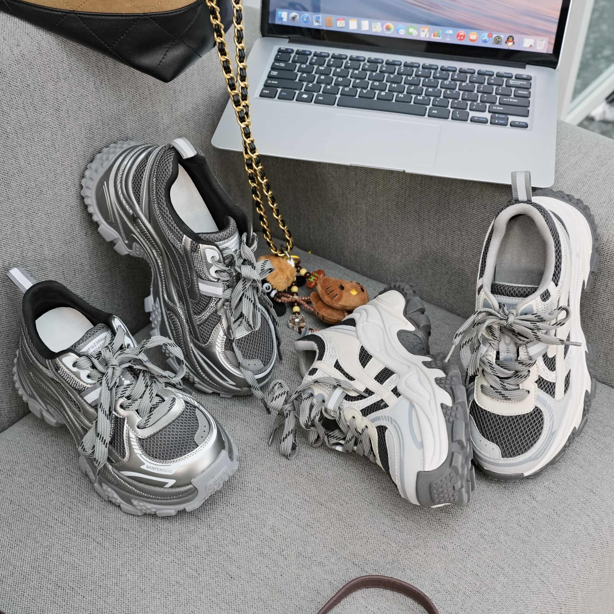 老爹鞋女2025秋季新款厚底增高时尚系带款洋气休闲女鞋 25636 x