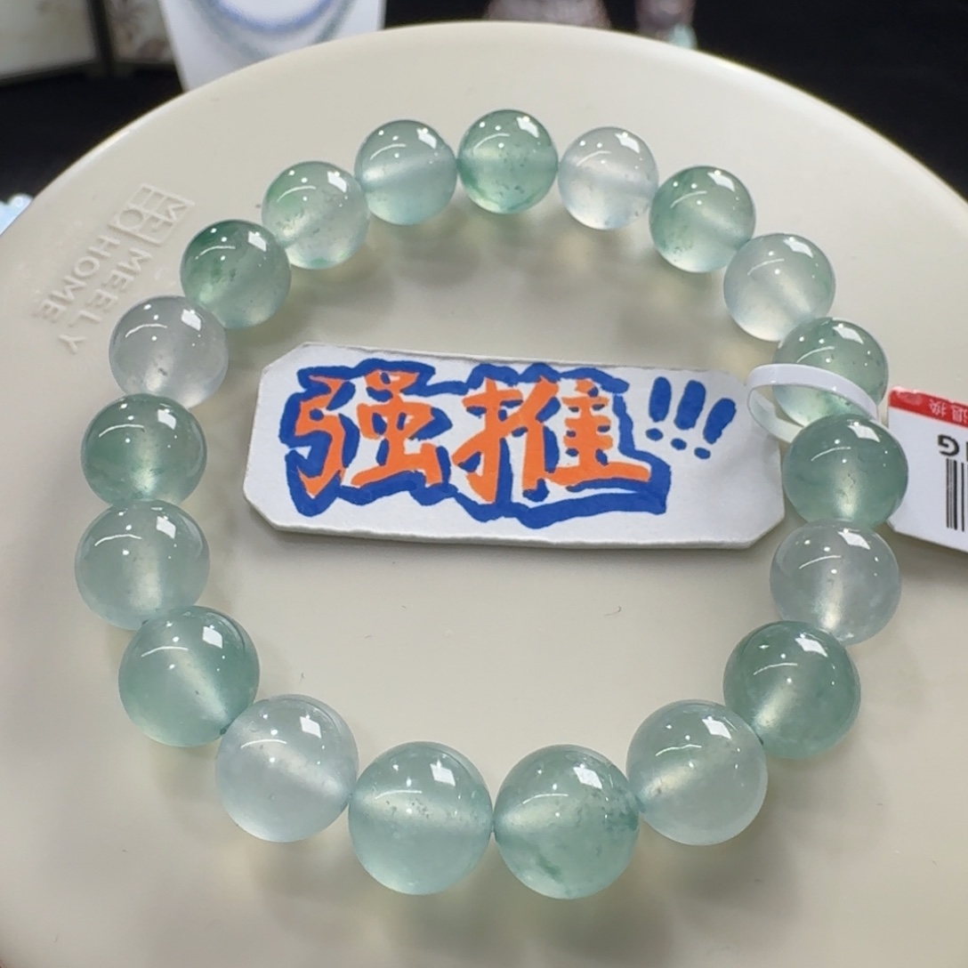 翡翠未镶嵌手链炸光冰玻！一汪清泉！