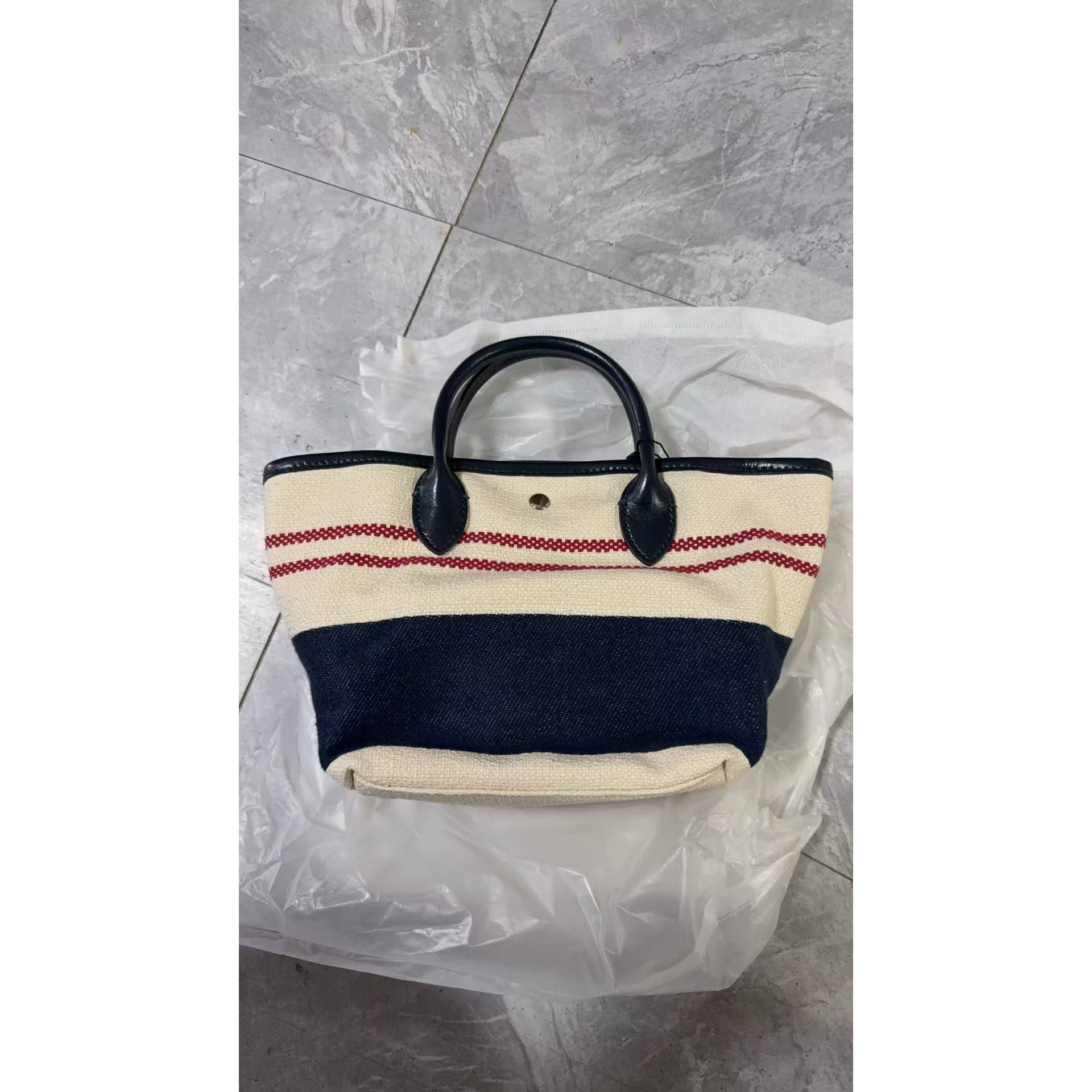 【点点福利】12911蓝白条【清货有瑕】时尚轻奢百搭气质女包