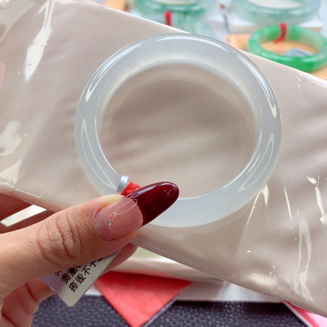 翡翠手镯未镶嵌51.2 白月光至纯至净 灵