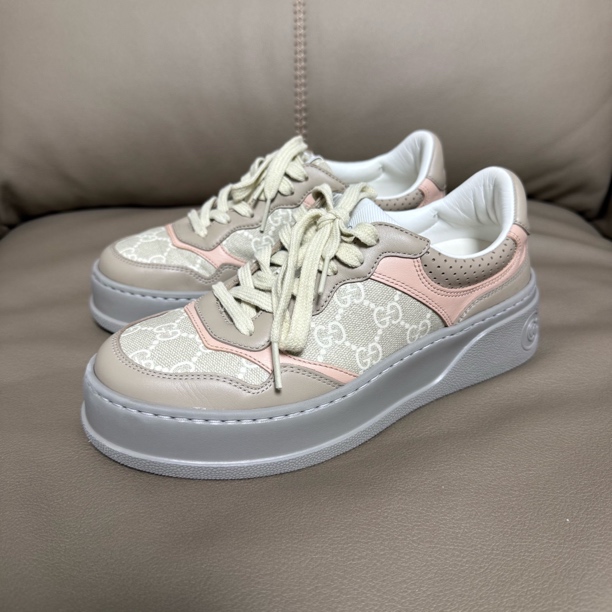 95新 GUCCI/古驰 37.5码/95新/gucci饼干鞋/粉色