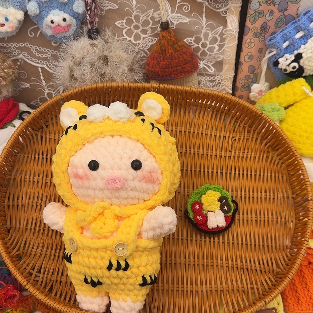 塑料毛线手工制作成品