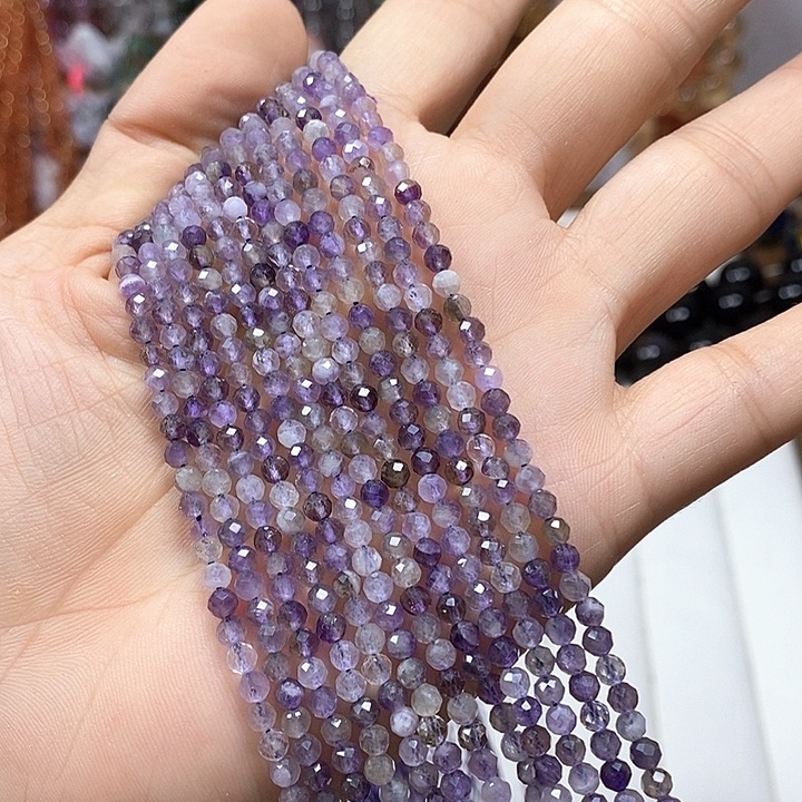 未镶嵌玛瑙/玉髓珠宝半成品天然紫水晶切面卡3mm（2条）