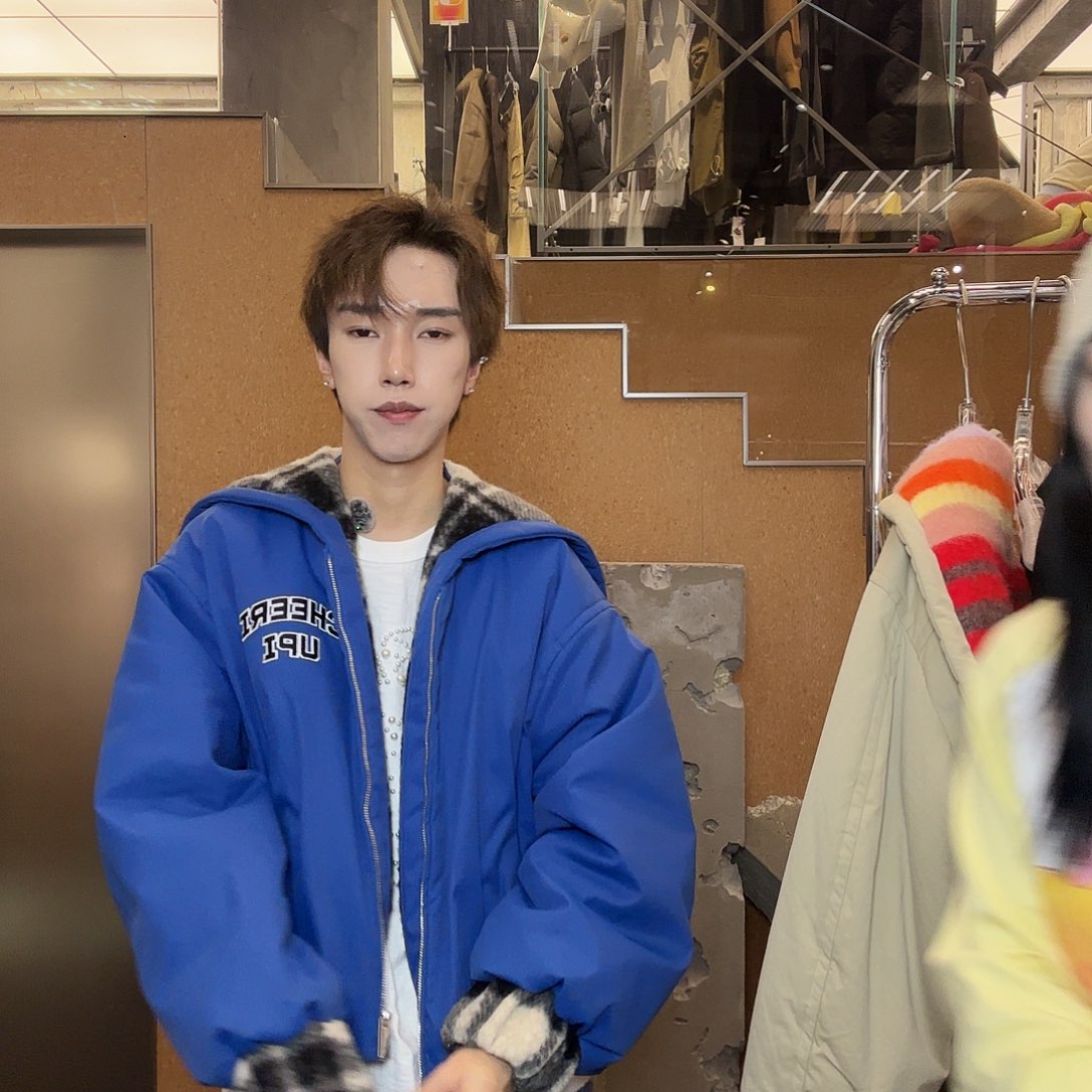 CHEERIUPI海军领棉服外套刘宇同款