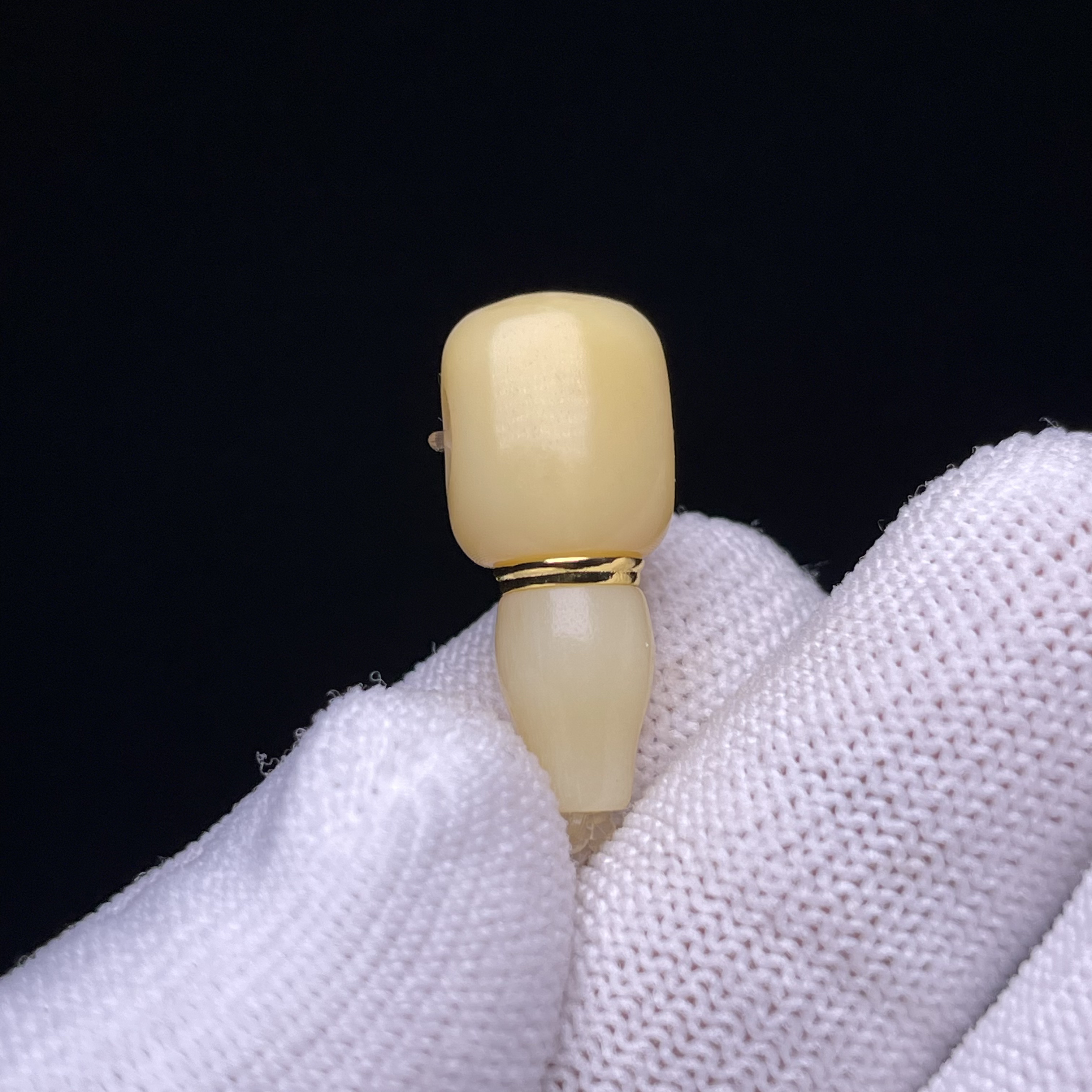 规格2.4*1.2精美人工养殖驼骨雕刻榫卯三通配饰