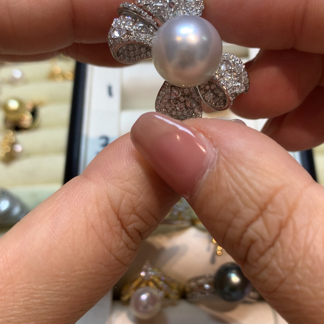 海水珍珠戒指银S925镶嵌