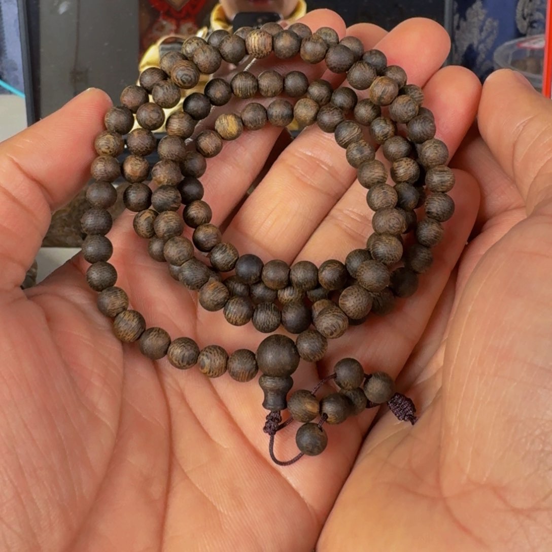 沉香手串豆**逗张勺子九九沉圆珠多圈卡6+保16克