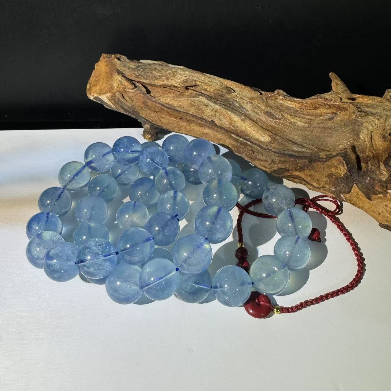   Z158 毕业级超级圣玛利亚蓝海蓝宝手串 多样性发其一