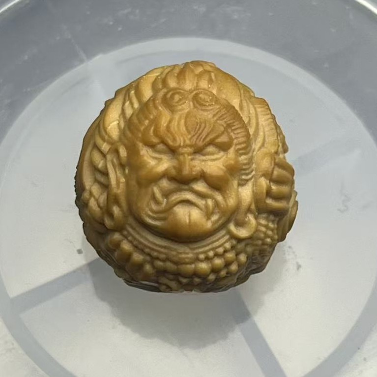 猴头雕刻单颗酉鸡冥王，光头强料走色快纹路立体尺寸16-18