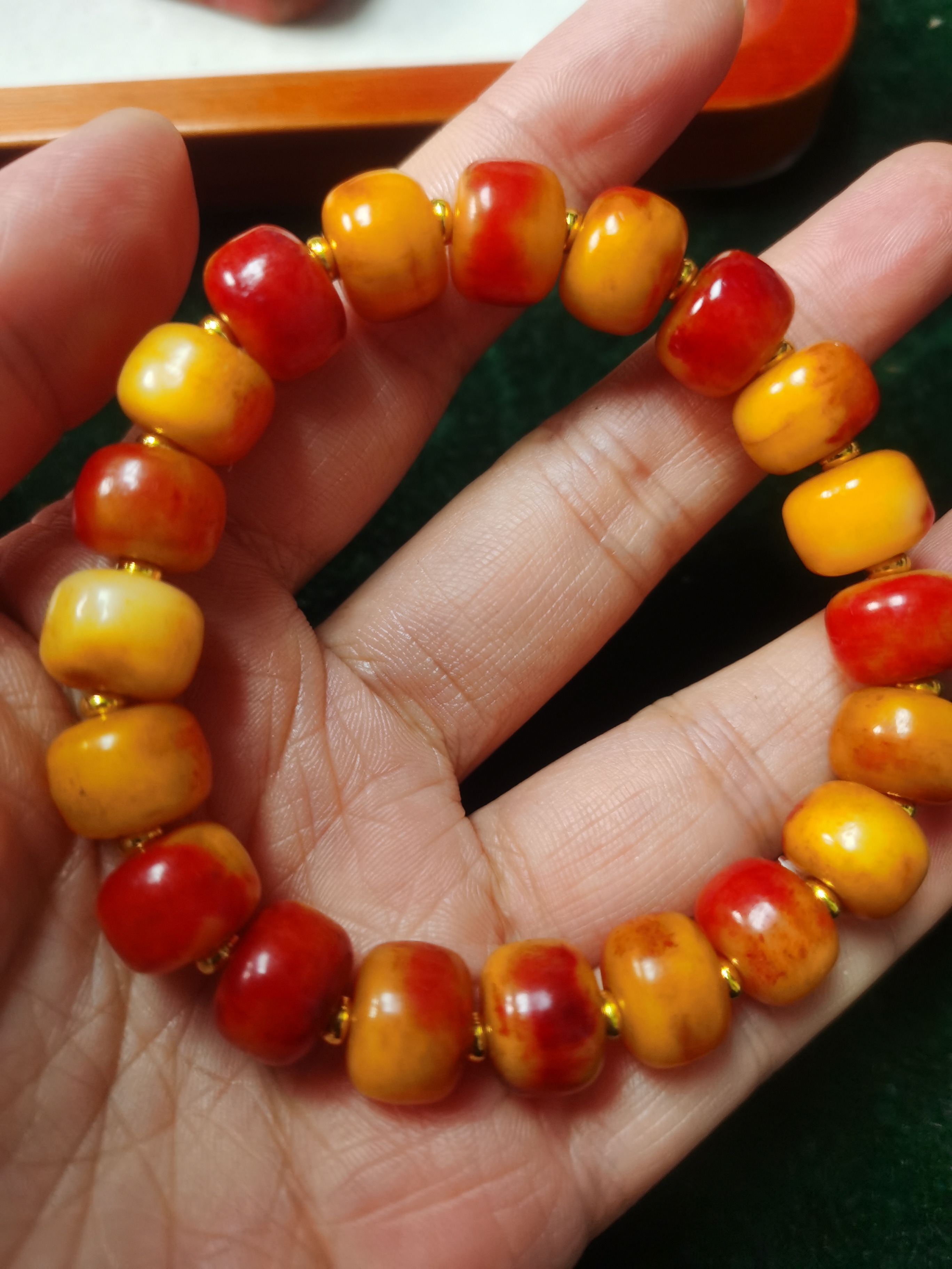   【大圣七号】手链 H302-12 红黄单圈手串