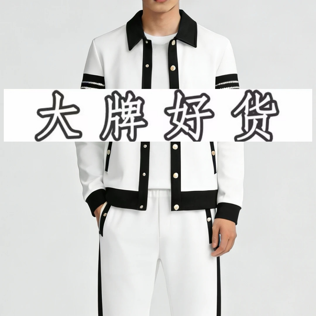 【简爱男装】男士秋冬潮流休闲拼接运动套装CZJ 618