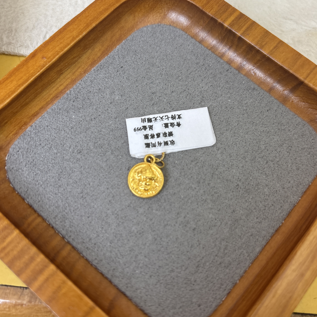 B01026小黄财神提溜足金999 配件吊坠