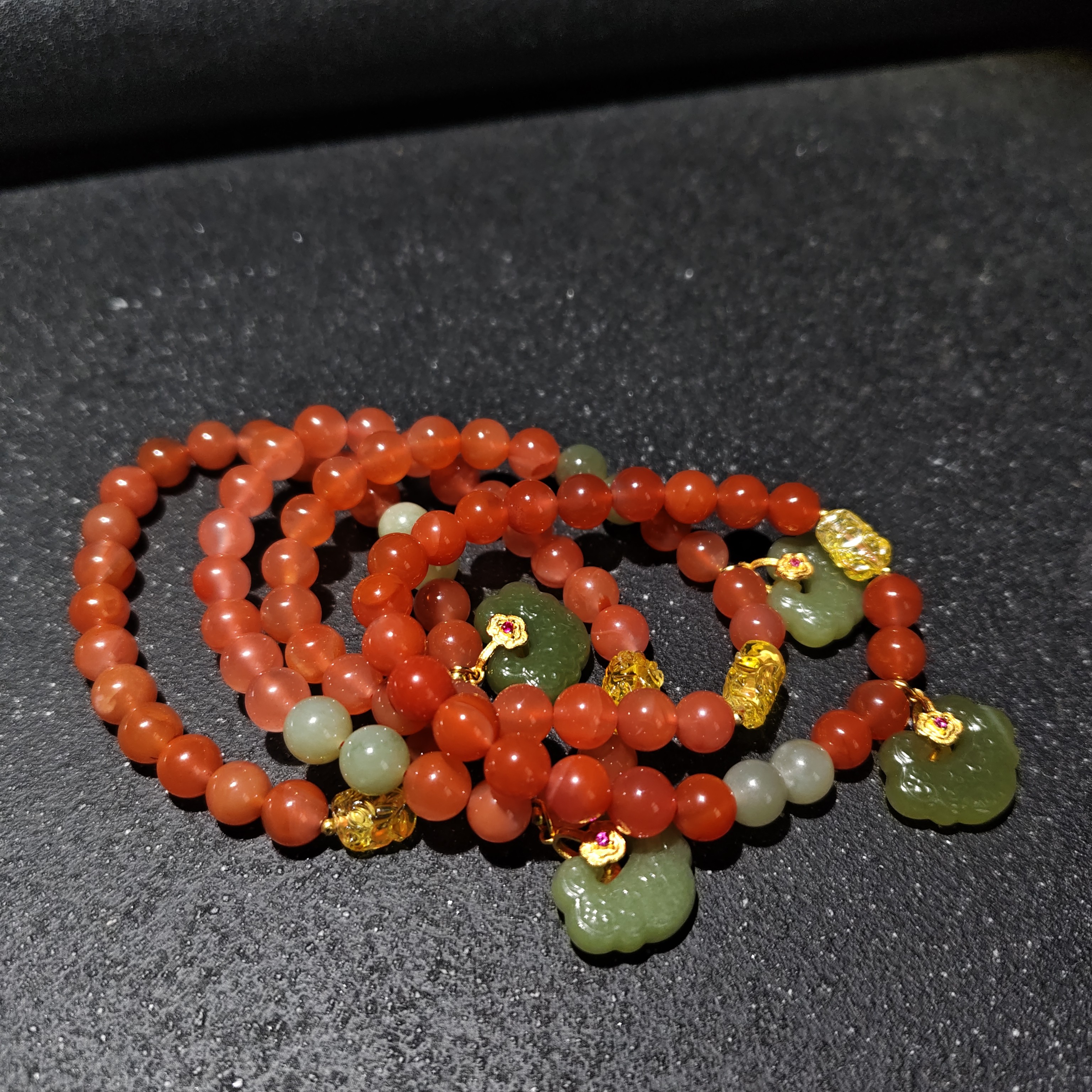 【黑胖珠宝】H0901 南红手链 多样性发其一