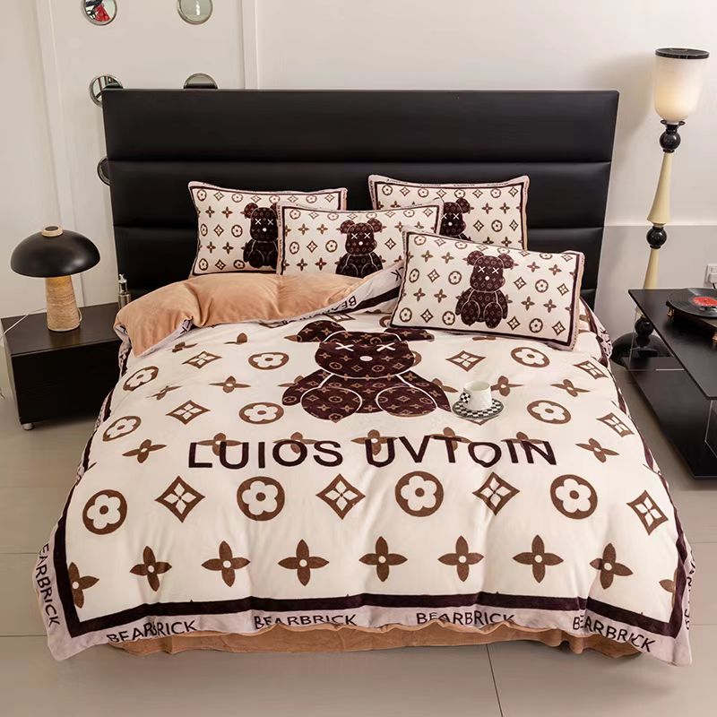 暴力熊大版高端被2*2.3米 冬被双人加厚柔软牛奶绒被子