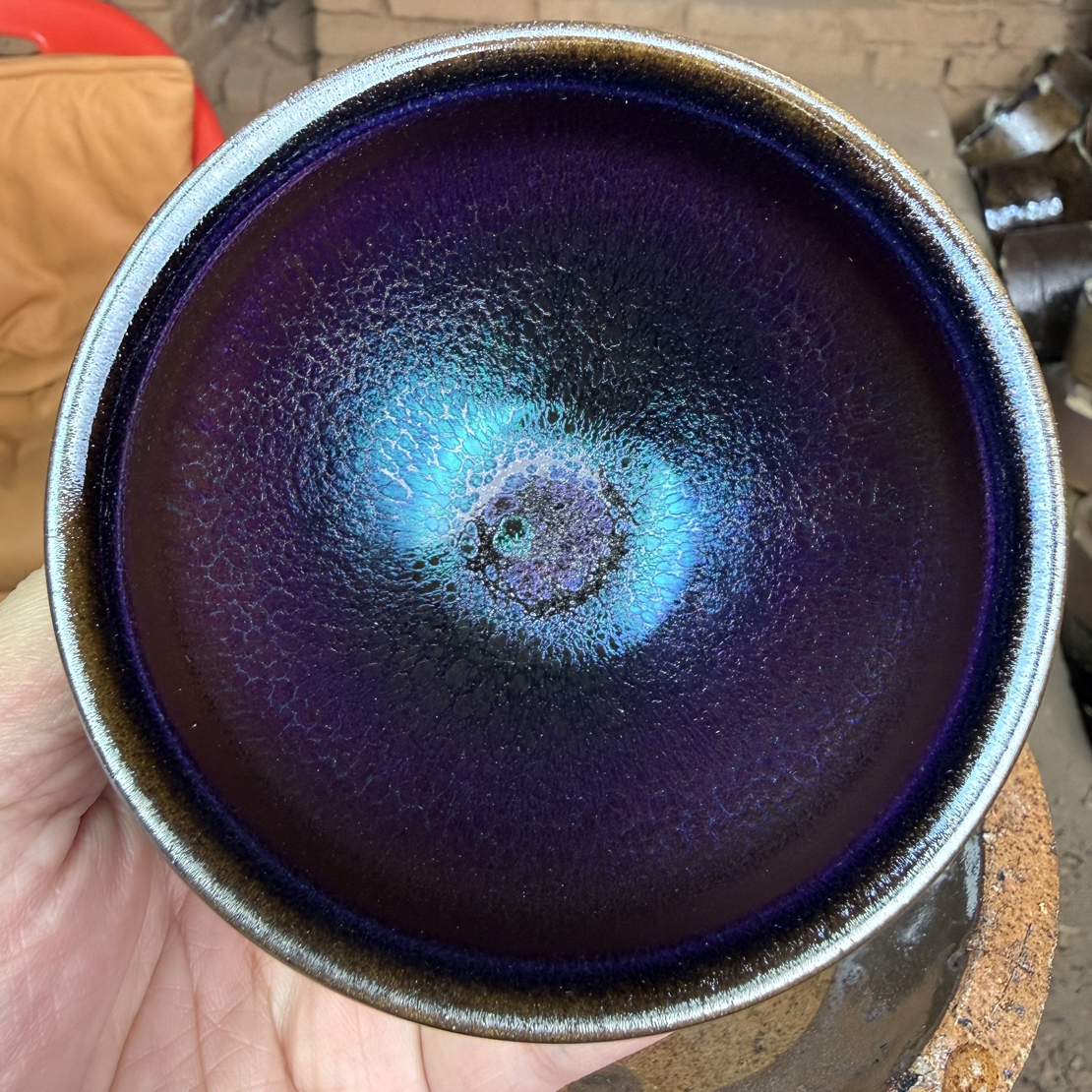 建盏主人杯【彩麒麟束口】电烧专用茶具