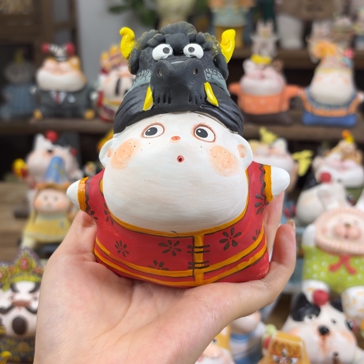 陶土手捏陶艺摆件