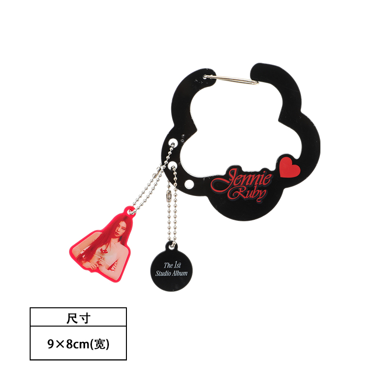 Jennie Ruby 联名系列亚克力扣挂饰, 黑色花朵 明星周边&名创优品