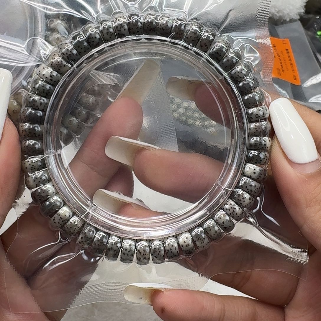 星月菩提手串51高端卡姿兰黑灰星月菩提药片94单圈