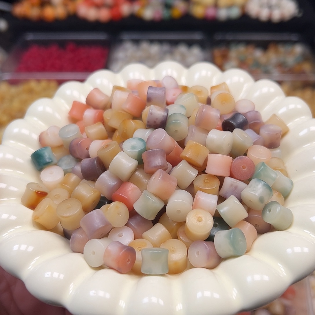 菩提根/象牙果手串110颗花皮竹节卡9