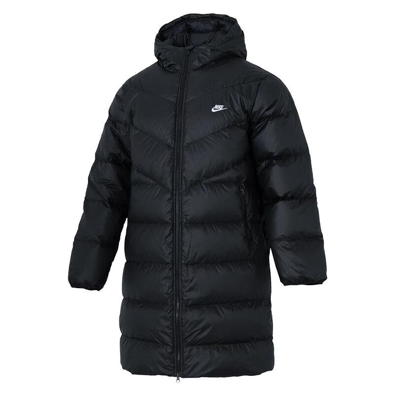 耐克男外套2025冬季中长款防水鸭绒保暖连帽运动羽绒服HV2720-010