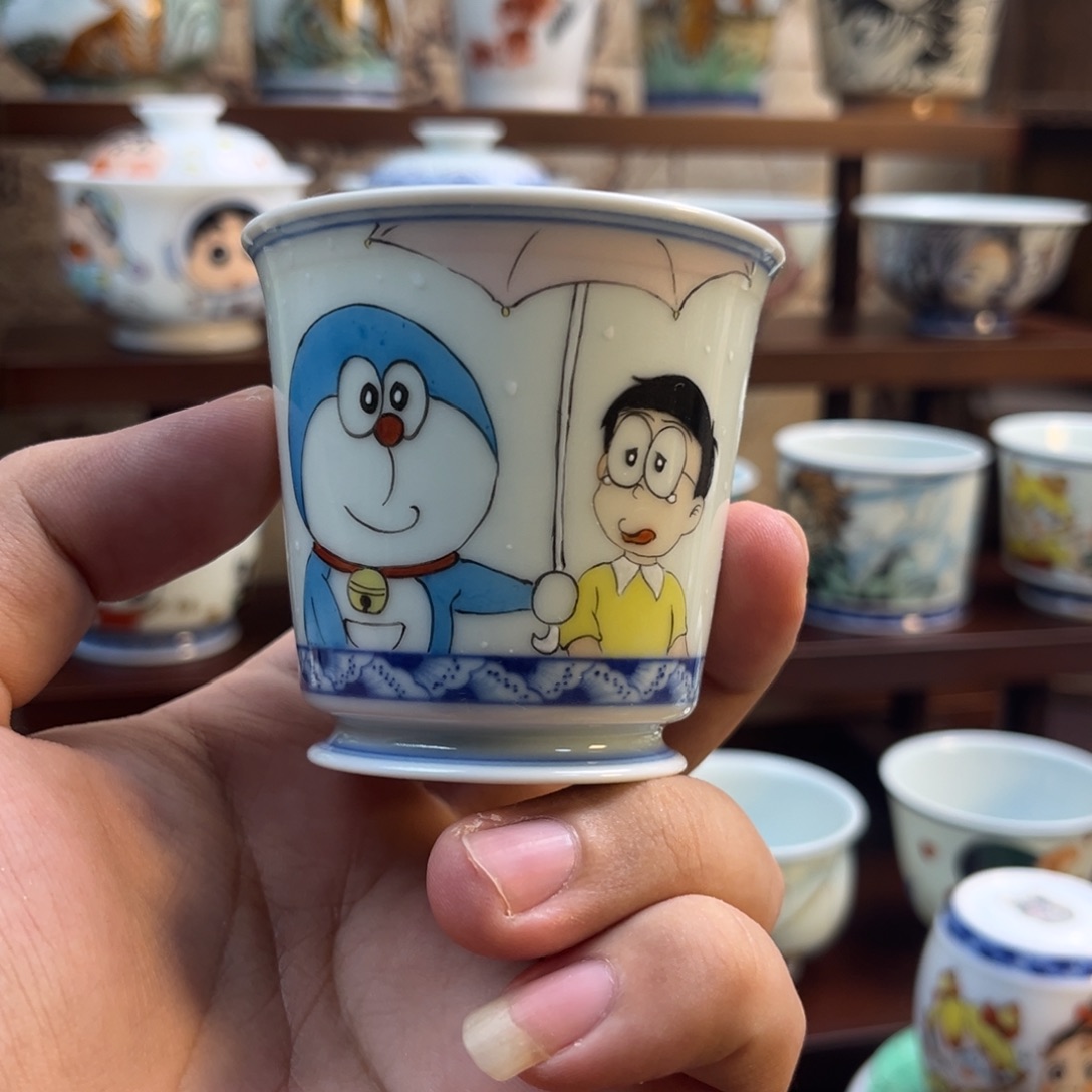 手绘哆啦A梦可乐杯子