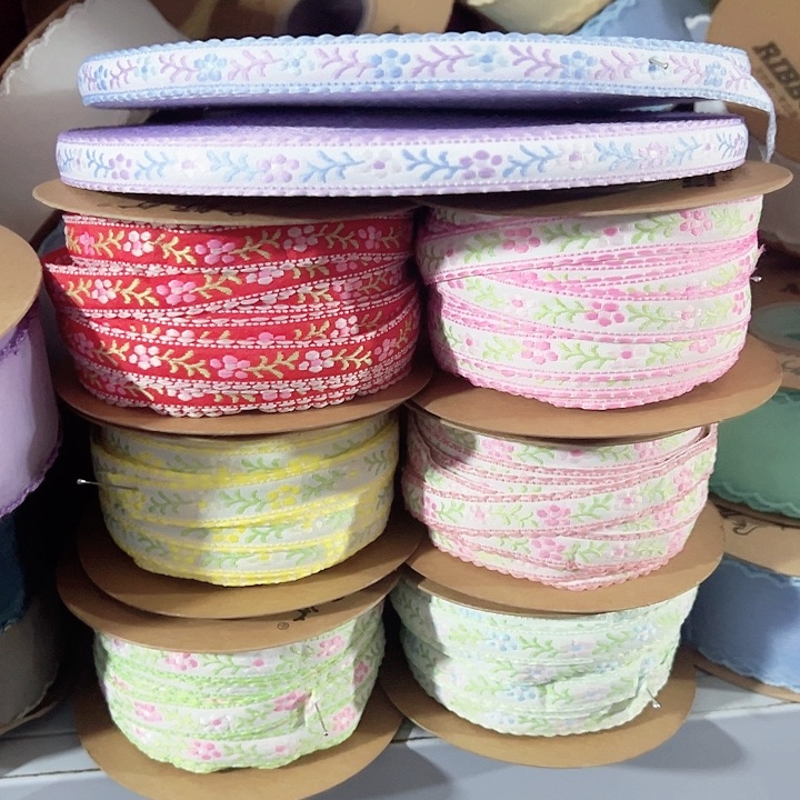 1的特价刺绣丝带8色各25码材料