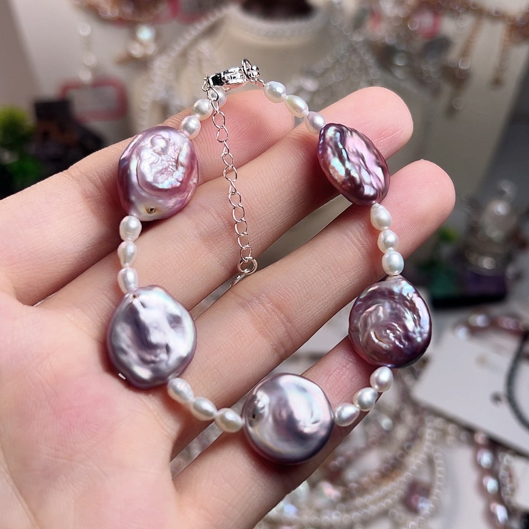 淡水珍珠银S925镶嵌颈饰