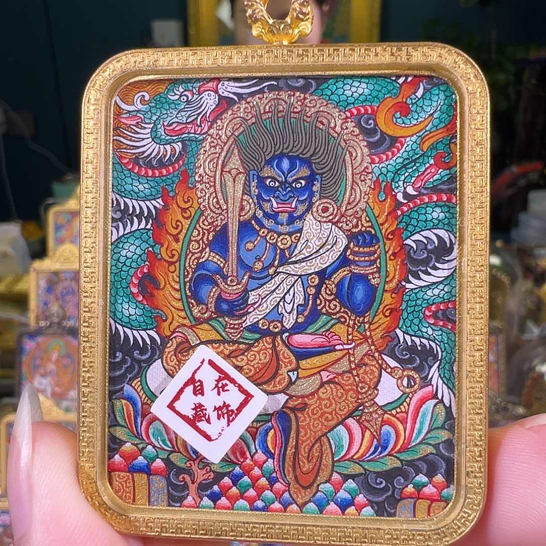 吊坠不动明王热贡纯手绘唐卡