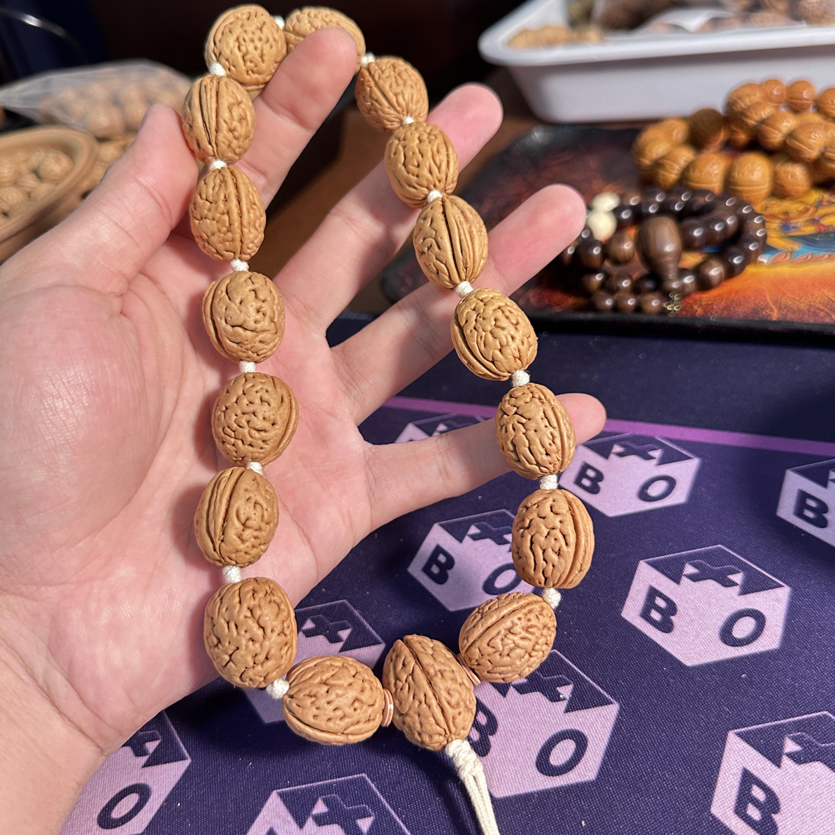 东北钱袋子蝰蛇手持➕三通17颗（未打底）尺寸肚18.6、高23.2。