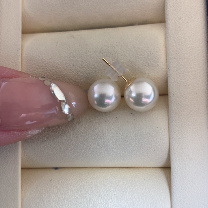 18K金镶嵌耳饰海水珍珠