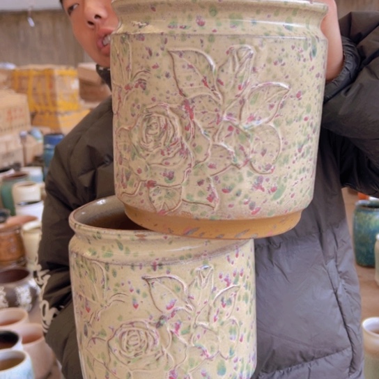 紫砂花盆高20口20————-