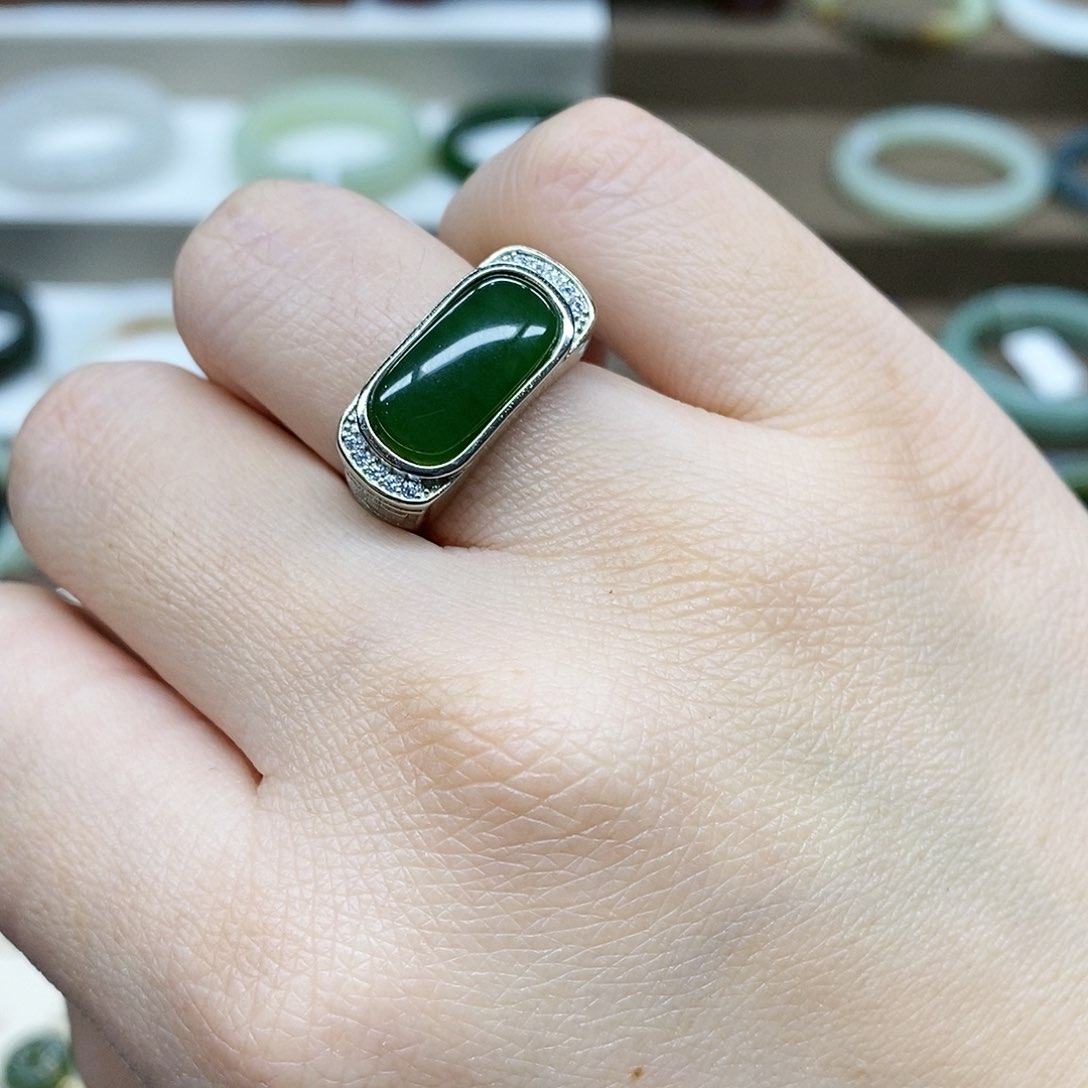 【闪购商品】和田玉（碧玉）戒指未镶嵌
