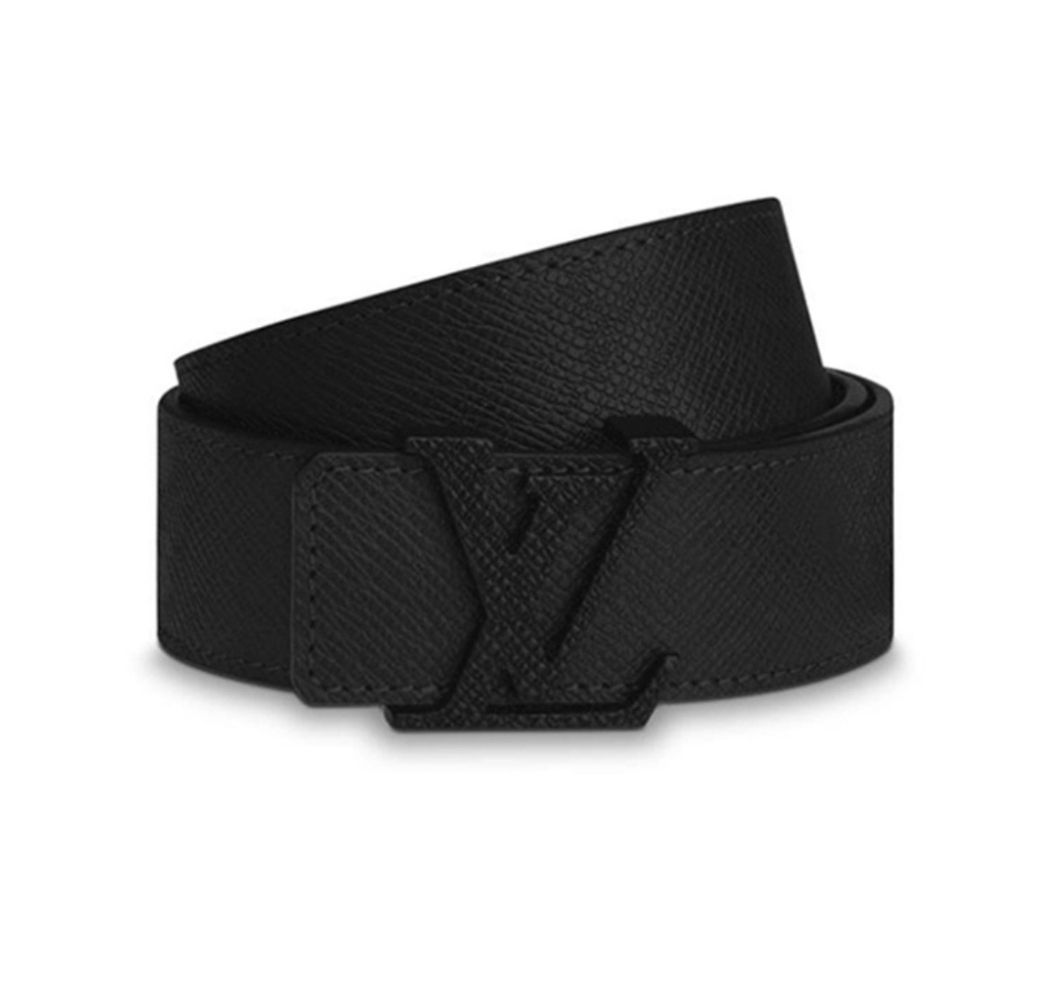 未使用 LouisVuitton/路易威登 黑色扣头 掌纹腰带 3.5cm宽