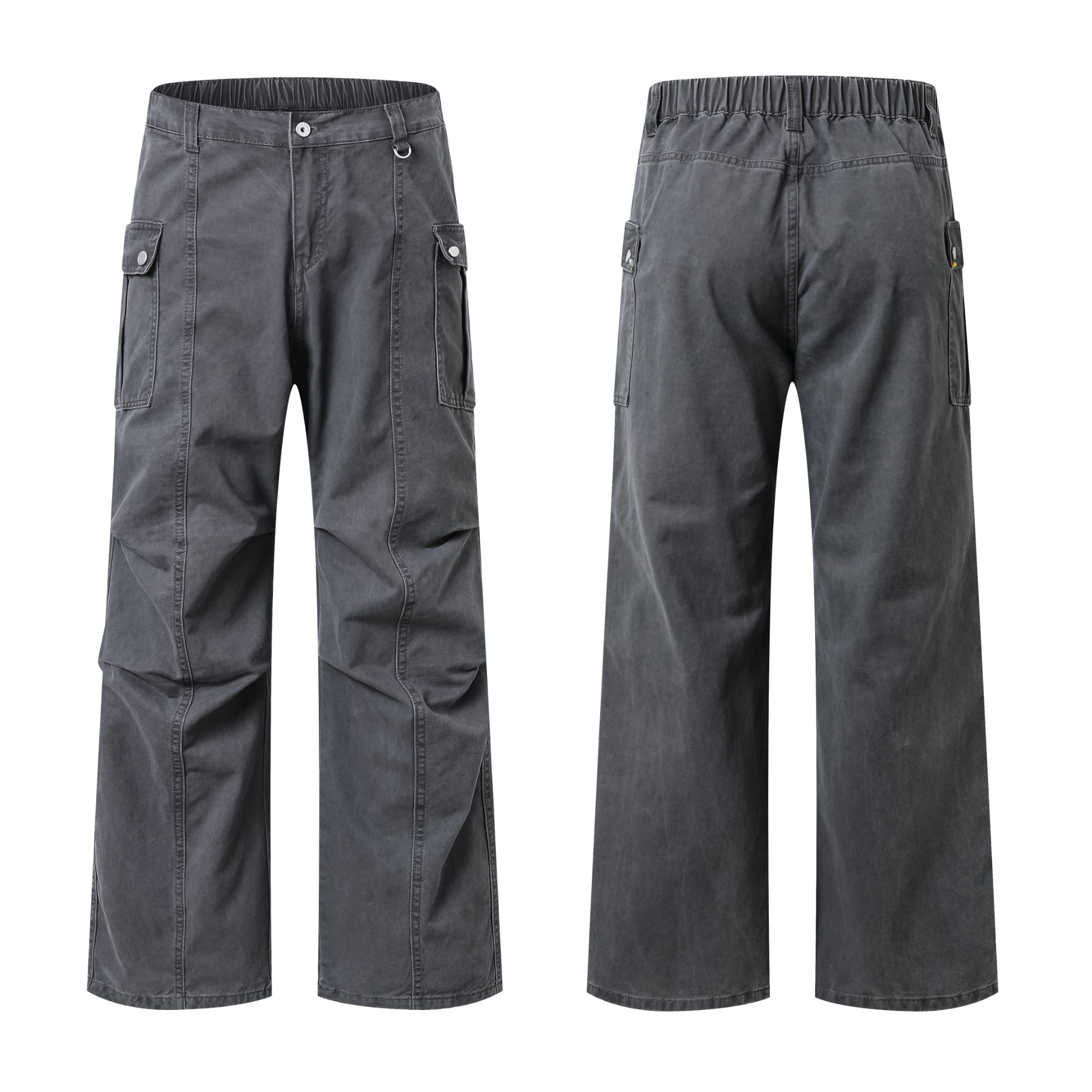 【两件装】美式复古情侣立体口袋工装裤男女宽松直筒百搭耐磨休闲裤