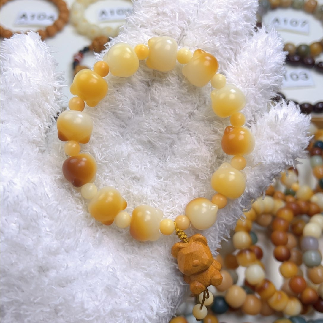 菩提根/象牙果手串猫猫头设计款干磨