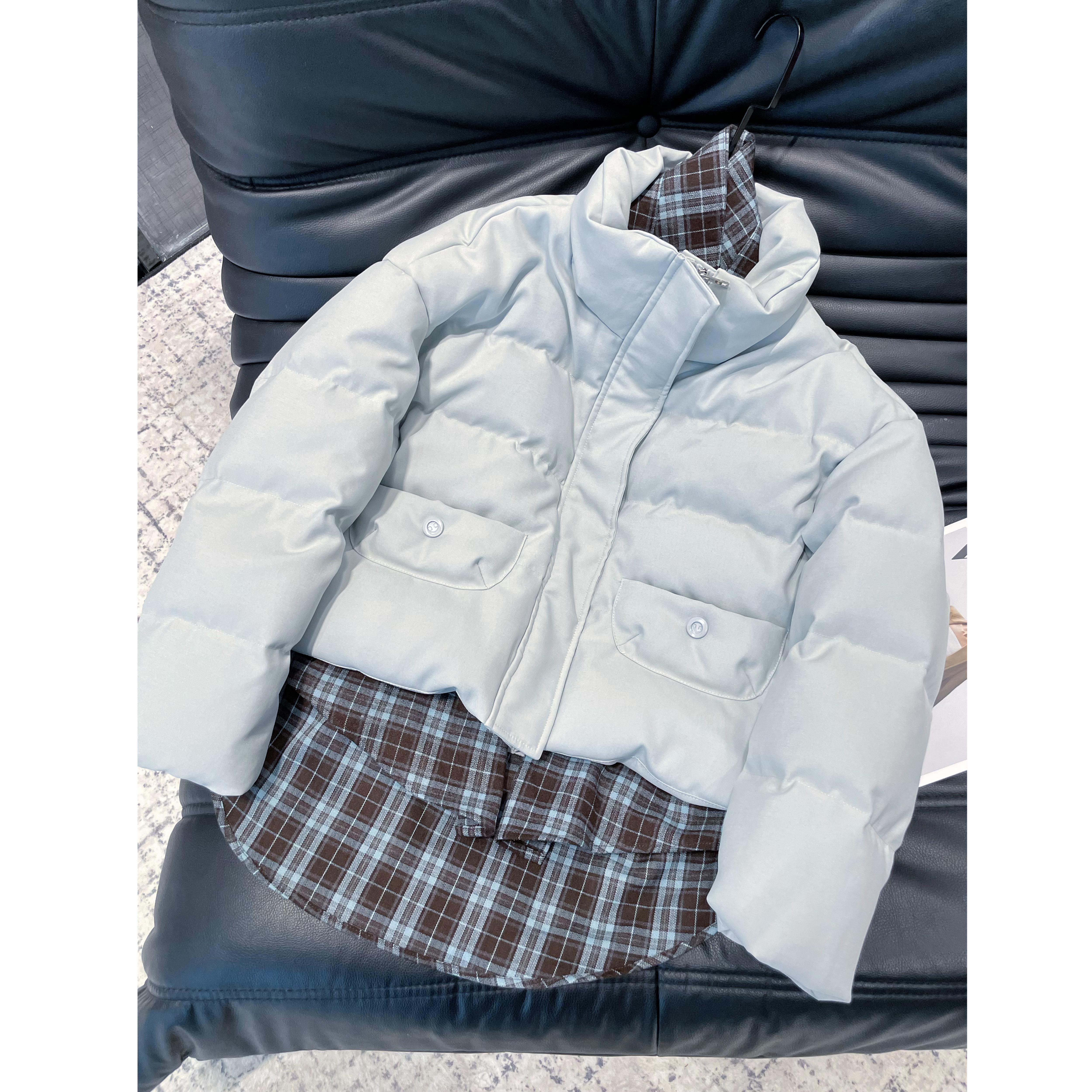 《An ni》【MM】秋冬新品长袖立领假两件白鸭羽绒服外套Ani-C941