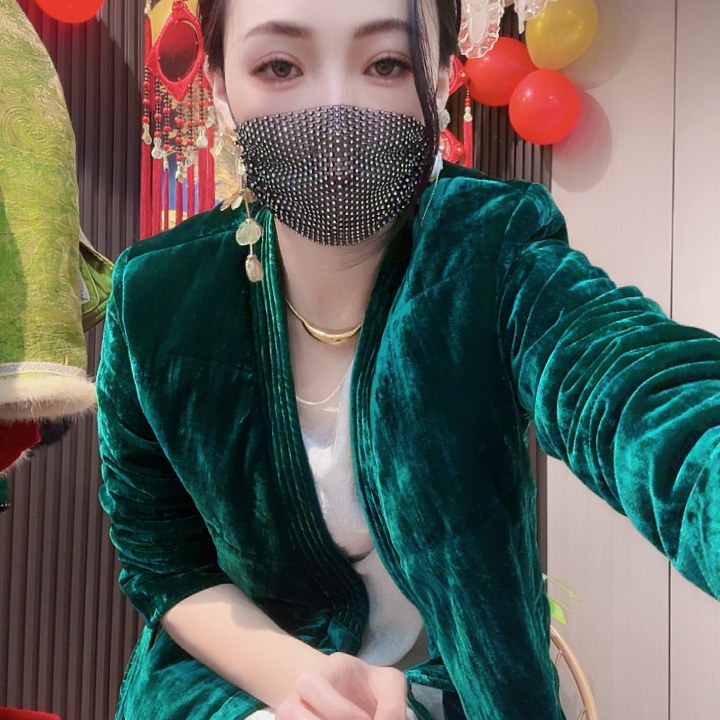 暖***秧墨绿色棉服2xl和福