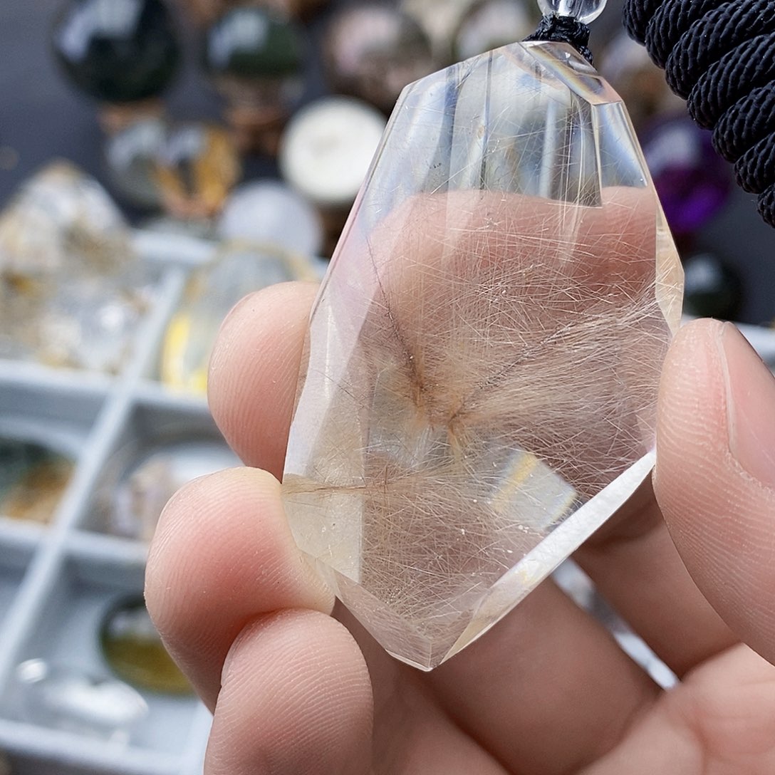 水晶天然水晶透亮光泽未镶嵌海*线