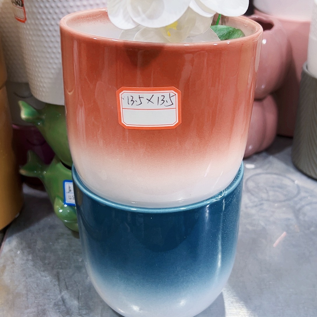 有孔，外贸尾单陶瓷花盆凑单10米包邮